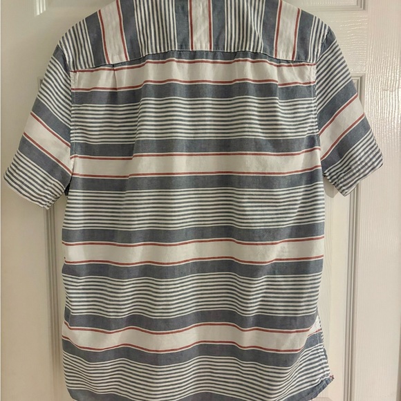 Aeropostale, size medium, blue and white striped button-down shirt - Picture 2 of 4
